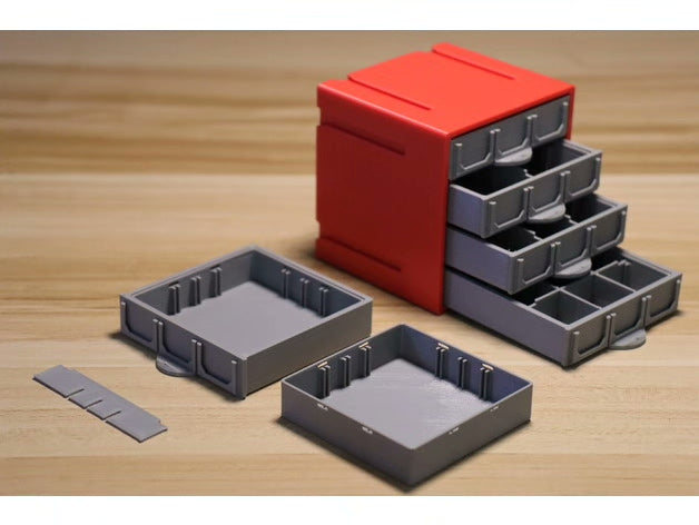 3D Printed Storage Organizer Box Drawer, Stackable Desktop Container for Office Supplies, Gadgets & Small Items