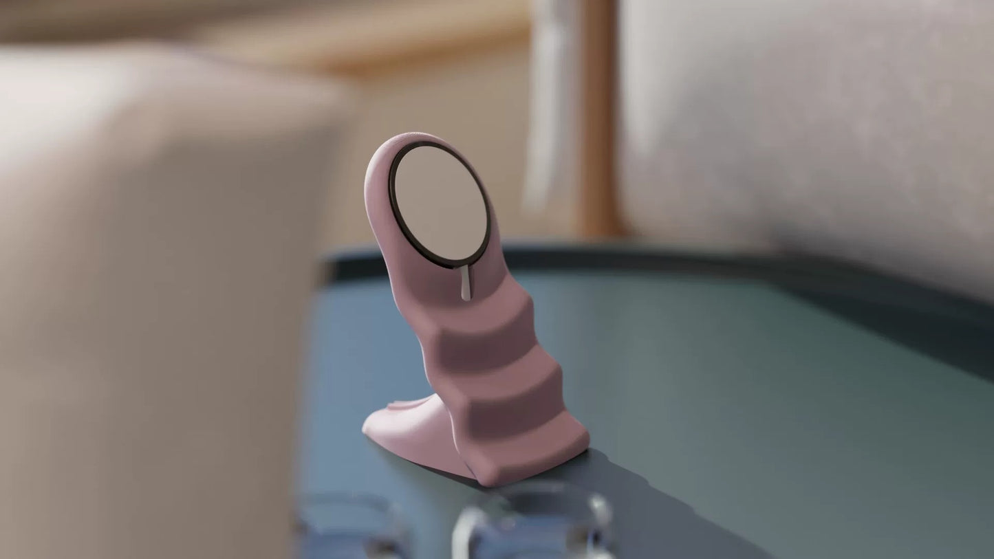 3D Printed MagSafe Charging Stand Wave Design Magnetic Phone Holder Compatible with iPhone 12/13/14/15/16/17