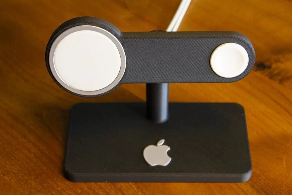 3D Printed Desk Organizer Phone Dock Phone Stand MagSafe Phone Stand with iWatch Charging Dock, 2-in-1 Desktop Charging Station Compatible with iPhone 12/13/14/15/16/17 & Apple WatchOffice Home Accessory Gift