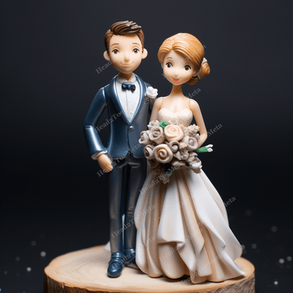Custom Wedding Cake Topper | Personalised Bobblehead for Couple | Wedding Bobblehead | Couple Statue | Wedding Gift | Bride Groom Bobble
