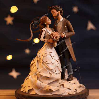 Custom Wedding Cake Topper | Personalised Bobblehead for Couple | Wedding Bobblehead | Couple Statue | Wedding Gift | Bride Groom Bobble