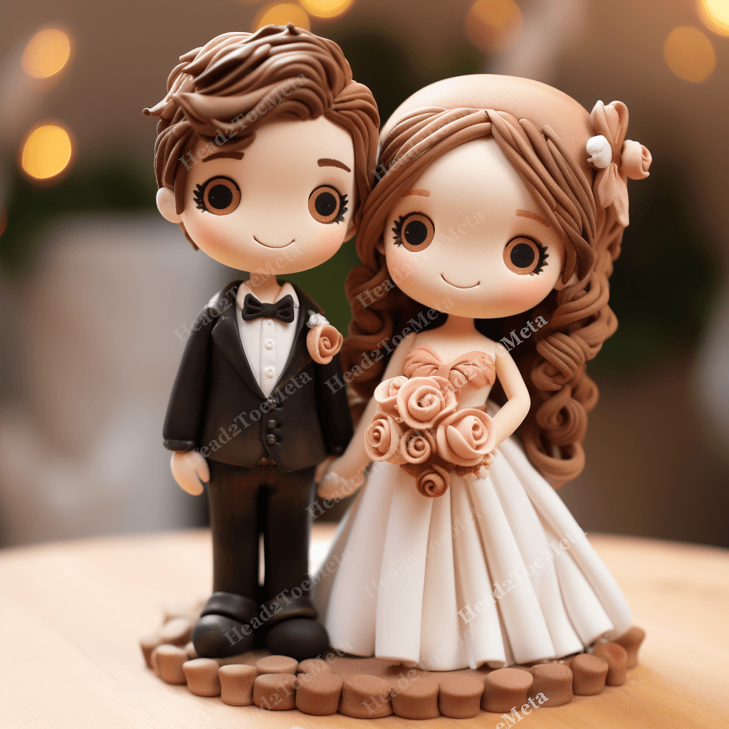 Custom Wedding Cake Topper | Personalised Bobblehead for Couple | Wedding Bobblehead | Couple Statue | Wedding Gift | Bride Groom Bobble