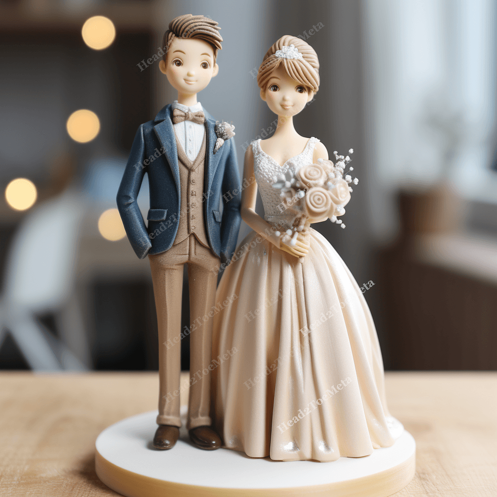 Custom Wedding Cake Topper | Personalised Bobblehead for Couple | Wedding Bobblehead | Couple Statue | Wedding Gift | Bride Groom Bobble