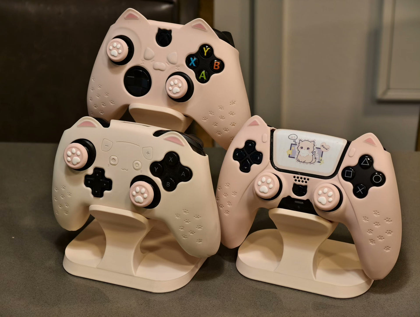 3D Printed Dual-Layer Game Controller Stand for PS4/PS5/Xbox/Switch Pro/8BitDo Universal Storage Rack -