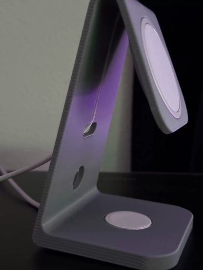3D Printed 2-in-1 Wireless Charging Stand Desktop Phone Dock  Earbuds Charger for iPhone AirPods