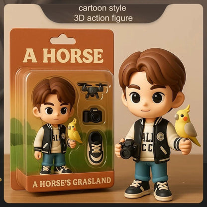 Custom Action Figure Portrait – Personalized Cartoon Toy Box - GPT Resin Action Figure – Unique Gift for Family, Friends, Gamers, Birthdays, Coworkers
