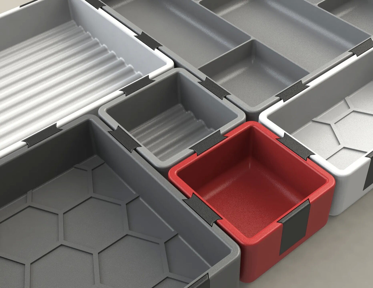 3D Printed Storage Organizer Box, Stackable Desktop Container for Office Supplies, Gadgets & Small Items