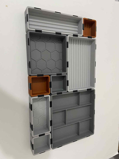 3D Printed Storage Organizer Box, Stackable Desktop Container for Office Supplies, Gadgets & Small Items