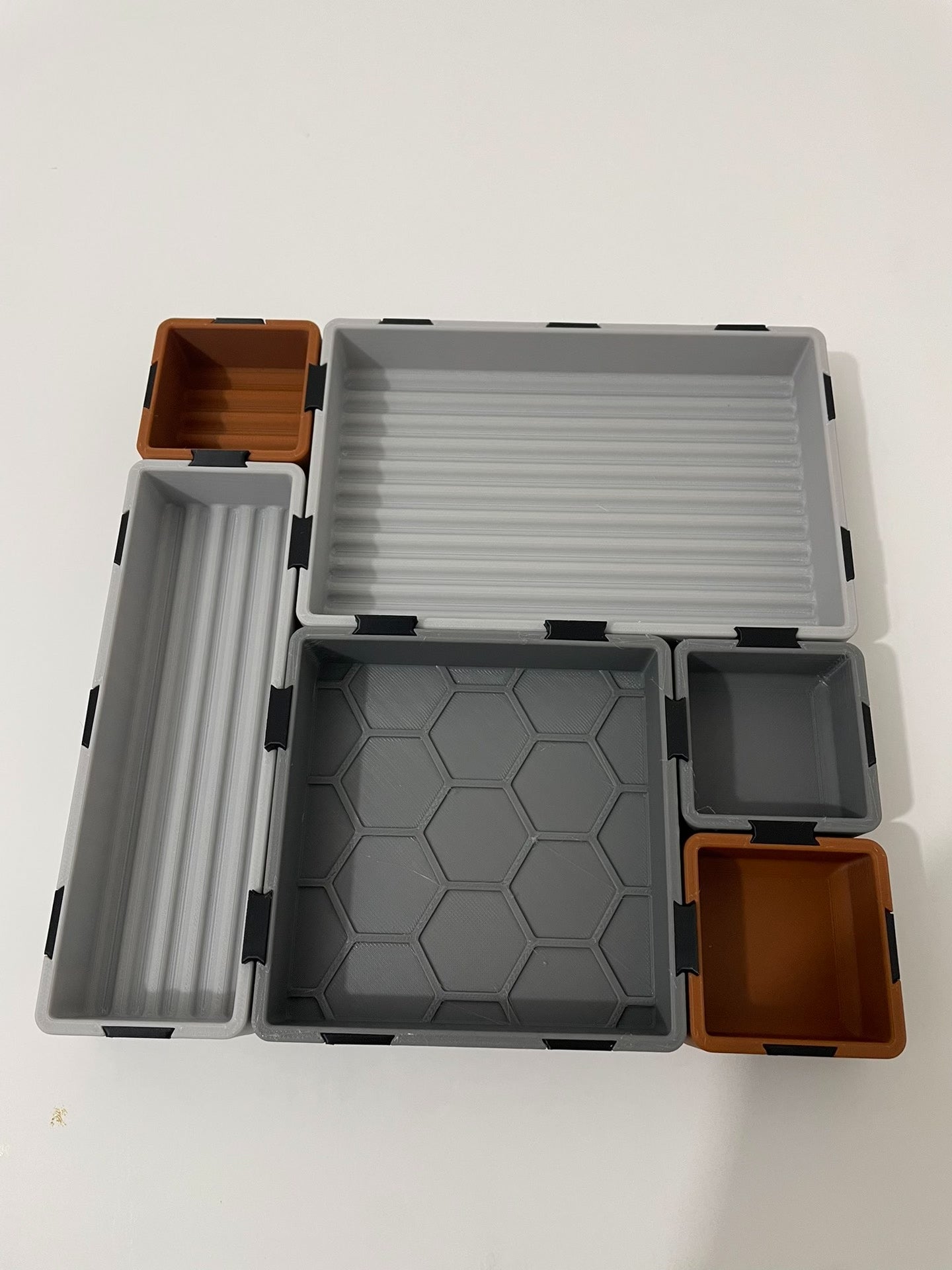 3D Printed Storage Organizer Box, Stackable Desktop Container for Office Supplies, Gadgets & Small Items