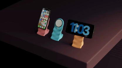 3D Printed MagSafe Charging Stand Wave Design Magnetic Phone Holder Compatible with iPhone 12/13/14/15/16/17
