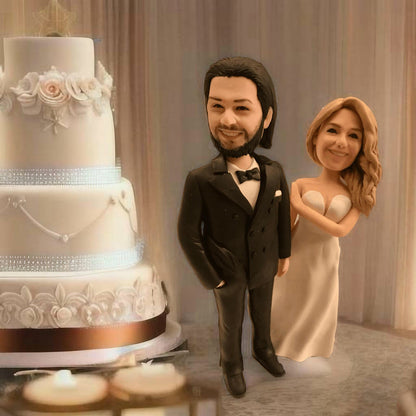Custom Wedding Bobblehead for Celebrities | Personalised Bobblehead for Couple | Wedding Cake Topper | Couple Statue | Wedding Gift | Bride Groom Bobble