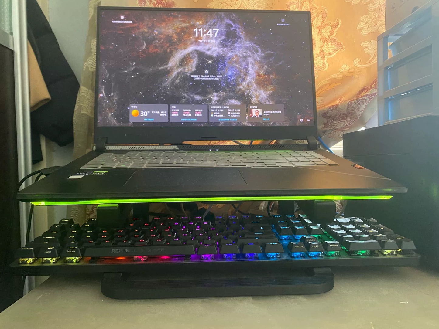3D Printed Laptop Stand, Ergonomic Notebook Elevator with Storage Space Compatible with 11-17 inch Laptops