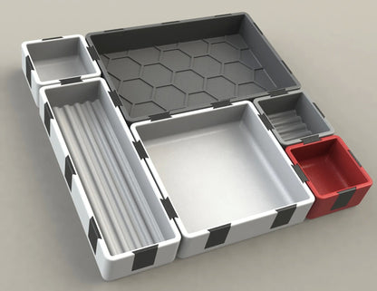 3D Printed Storage Organizer Box, Stackable Desktop Container for Office Supplies, Gadgets & Small Items