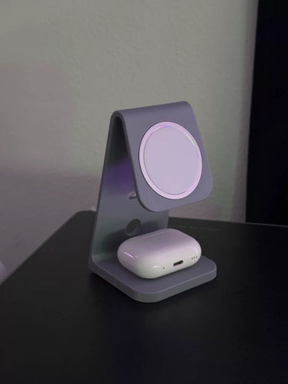 3D Printed 2-in-1 Wireless Charging Stand Desktop Phone Dock  Earbuds Charger for iPhone AirPods