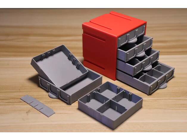 3D Printed Storage Organizer Box Drawer, Stackable Desktop Container for Office Supplies, Gadgets & Small Items