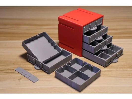 3D Printed Storage Organizer Box Drawer, Stackable Desktop Container for Office Supplies, Gadgets & Small Items