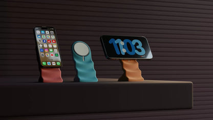 3D Printed MagSafe Charging Stand Wave Design Magnetic Phone Holder Compatible with iPhone 12/13/14/15/16/17