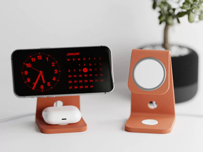 3D Printed 2-in-1 Wireless Charging Stand Desktop Phone Dock  Earbuds Charger for iPhone AirPods