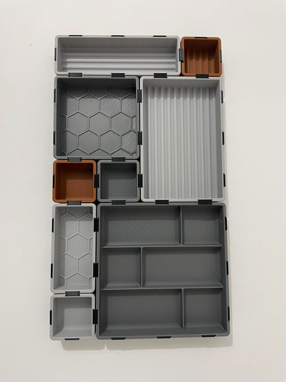 3D Printed Storage Organizer Box, Stackable Desktop Container for Office Supplies, Gadgets & Small Items